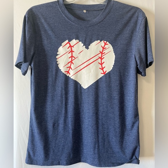 Women’s Blue Baseball T Shirt‎ size Large - Picture 1 of 5
